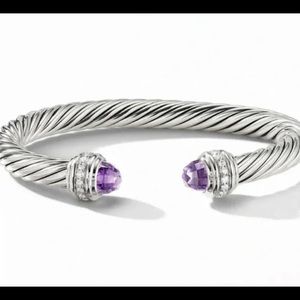 David Yurman Cable 7 mm Bracelet with Amethyst & Diamonds